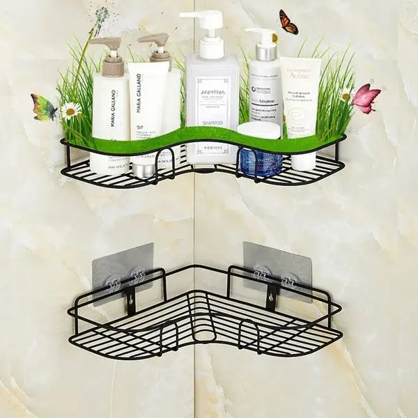 Punch-Free Iron Storage Corner Rack for Bathroom Bedroom Kitchen gsrdropshipping